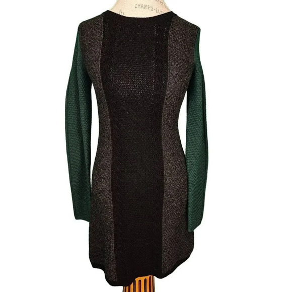 Theory Womens Jiya S Loryelle Wool Colorblock Sweater Dress Small